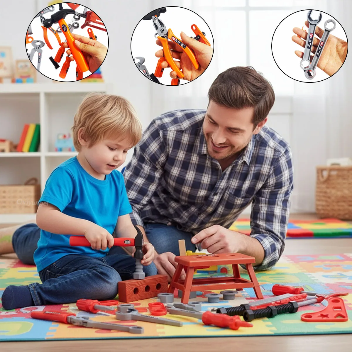 38/42 PCS Pretend Tools Kit Kids Play Repair Tool Set Plastic Construction Toys with Screwdrivers for Toddler Boys Girls Child thumbnail 3