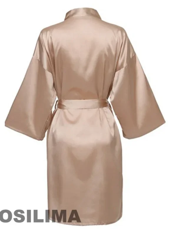 Wedding Party Team Bride Robe With Black Letters Kimono Satin Pajamas Bridesmaid Bathrobe SP2000 thumbnail 5