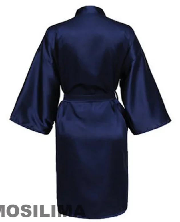 Wedding Party Team Bride Robe With Black Letters Kimono Satin Pajamas Bridesmaid Bathrobe SP2000 thumbnail 6
