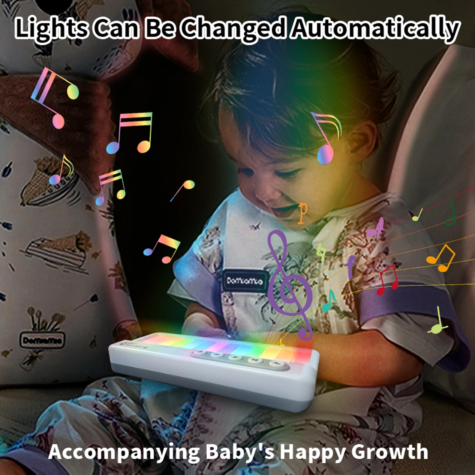 Rainbow Flashing Piano Toys Electronic Music Toys with 5 Instruments 13 Melody Portable Keyboard Toys Educational Toys for Kids thumbnail 5