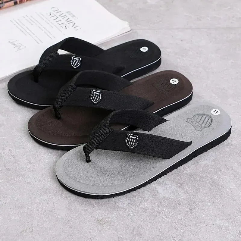 Summer Slippers Men Flip Flops Beach Sandals Non-Slip Casual Flat Shoes 2023 Slippers Indoor House Shoes For Men Outdoor Slides thumbnail 2