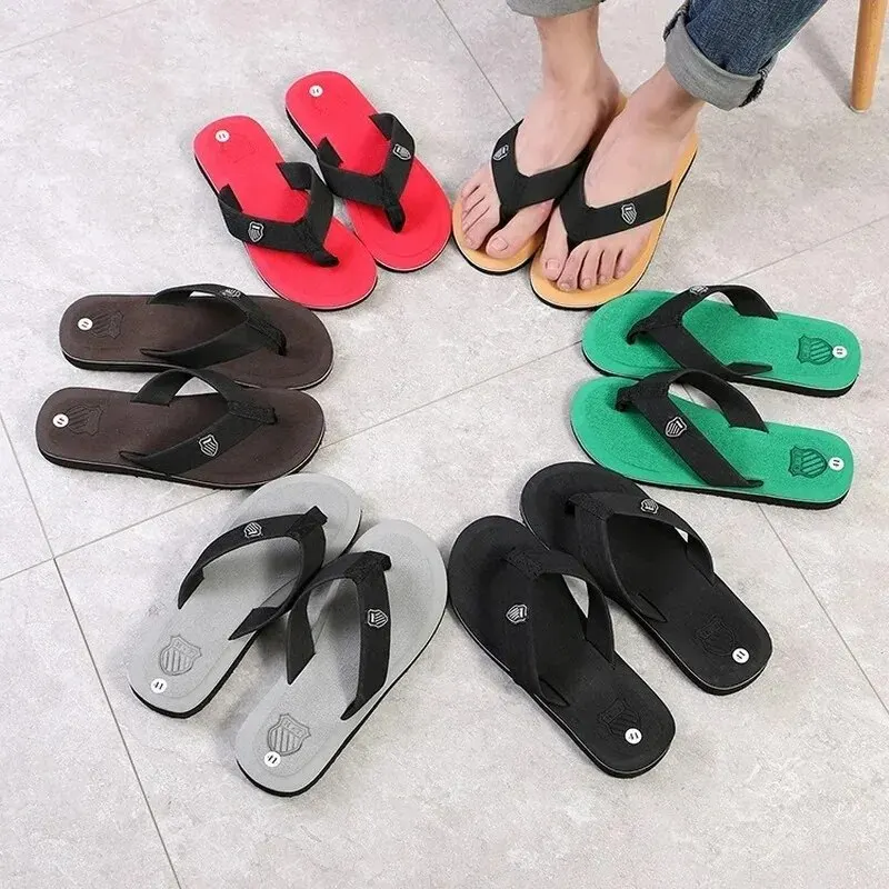 Summer Slippers Men Flip Flops Beach Sandals Non-Slip Casual Flat Shoes 2023 Slippers Indoor House Shoes For Men Outdoor Slides thumbnail 4