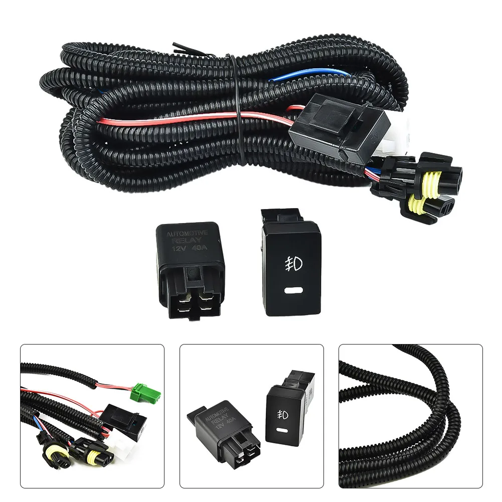 H11 Fog Light Wiring Harness Socket With LED Indicator Switch Automotive Relay For Ford For Nissan For Infiniti For Jaguar thumbnail 3
