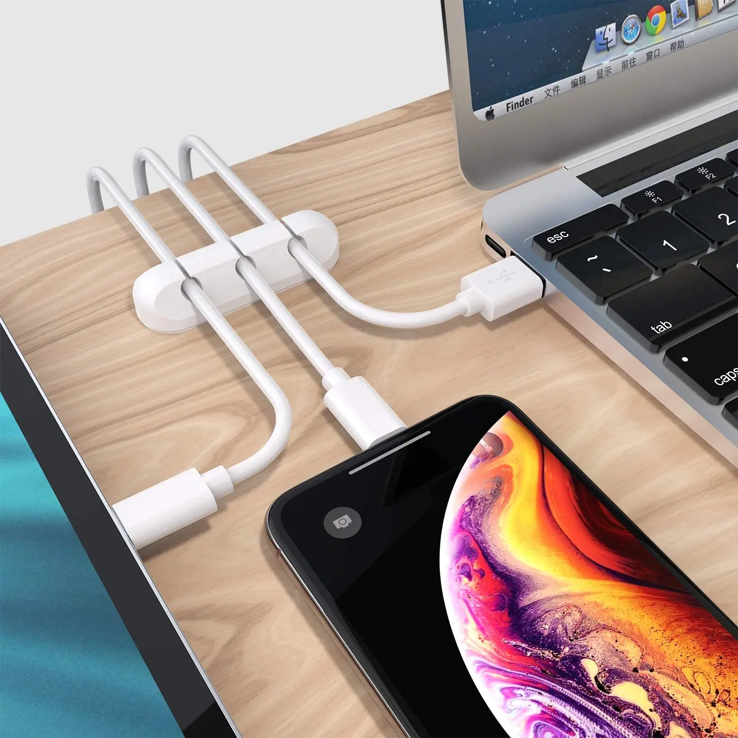 NNBILI Silicone USB Cable Organizer Cable Winder Desktop Tidy Management Clips Cable Holder for Mouse Headphone Wire Organizer thumbnail 4