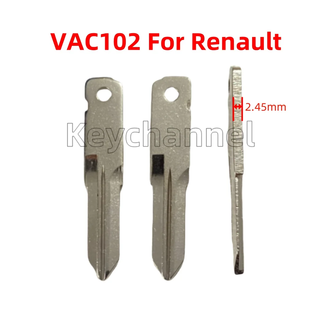 Keychannel 10pcs/lot VAC102 Car Key Blade Uncut Flip Remote Key Blank for Renault KANGOO TWINGO Original Remote Shell Key Blade