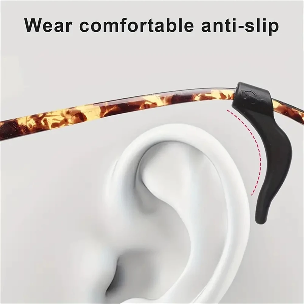 5pairs Silicone Anti-Slip Ear Hooks Women Men Antiskid Glasses Leg Ear Sleeve Anti-Fall Eyewear Holder Accessories Black thumbnail 2