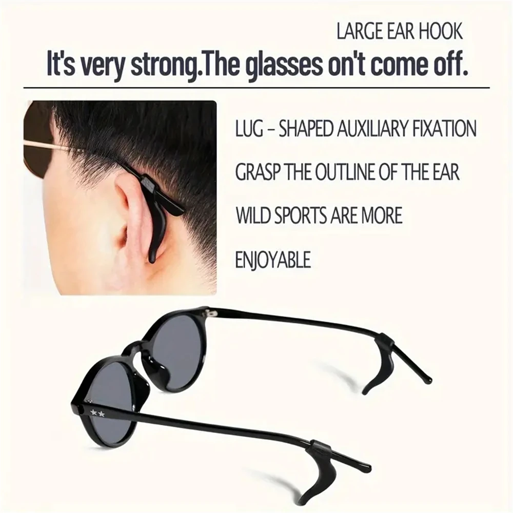 5pairs Silicone Anti-Slip Ear Hooks Women Men Antiskid Glasses Leg Ear Sleeve Anti-Fall Eyewear Holder Accessories Black thumbnail 3