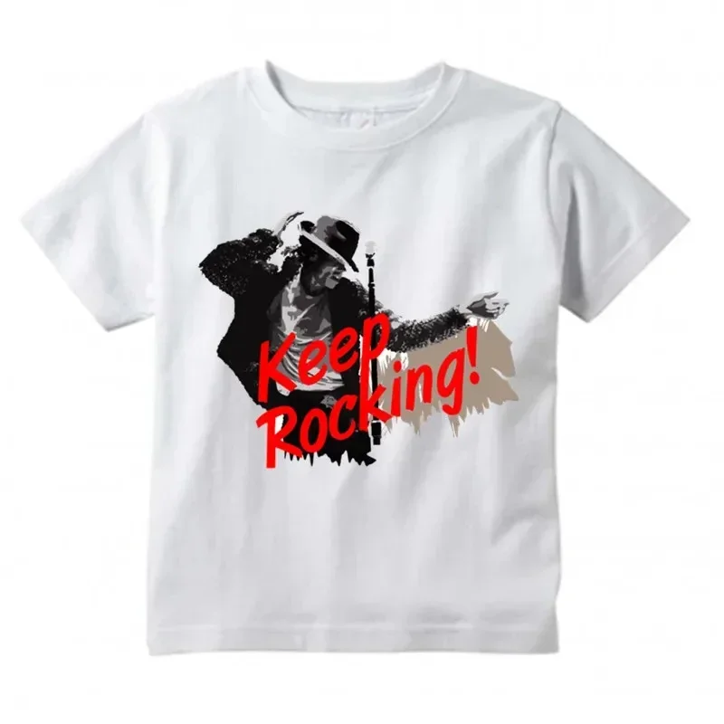 Michael Jackson Graphic Printed Tshirt Harajuku Rock Fashion Casual Short Sleeve Crew Neck Plus Size T Shirt Women thumbnail 4