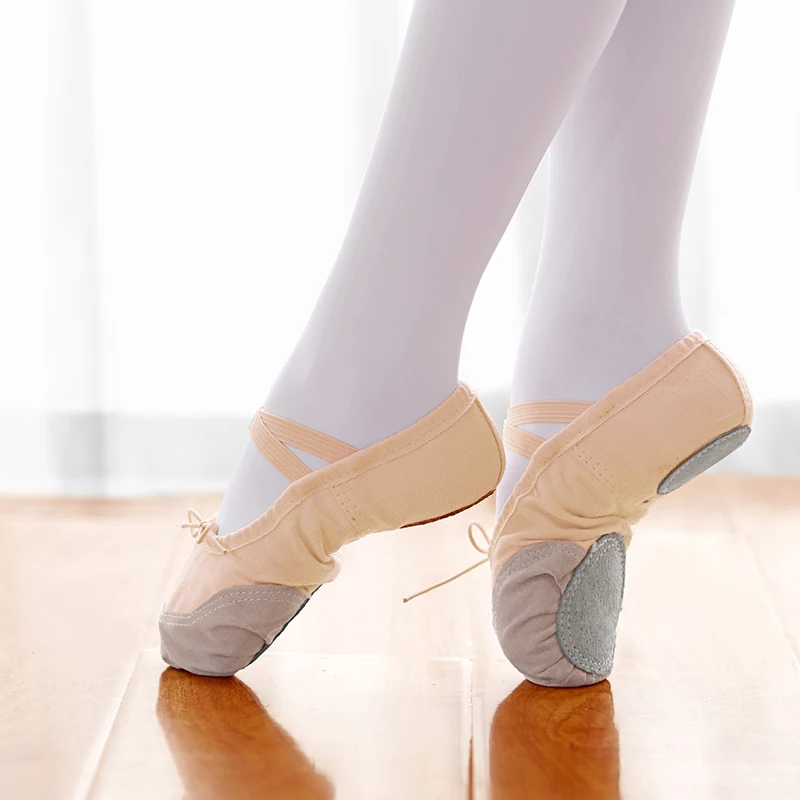 Girls' Drawstring Ballet Shoes Kids Soft Soled Dance Flats Adult Perfessional Dance Shoes Wear Resistant Non-slip Ballerina Shoe thumbnail 3