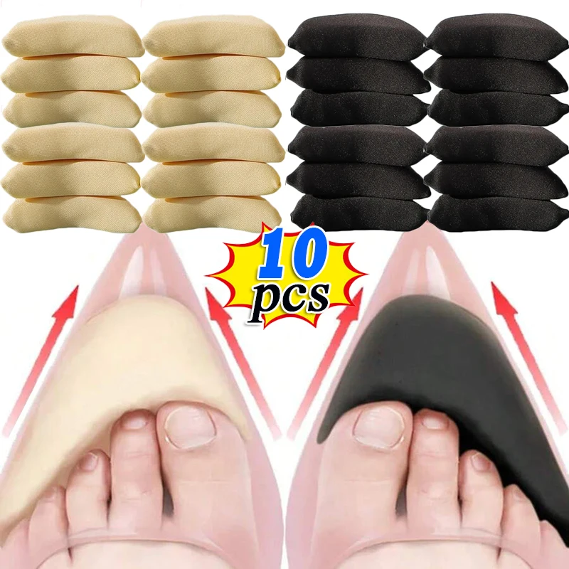 10pcs Sponge Forefoot Insert Pads Adjustment Reduce Shoe Size Pain Relief High Heel Filler Insoles Forefoot Toe Plug Cushion Pad