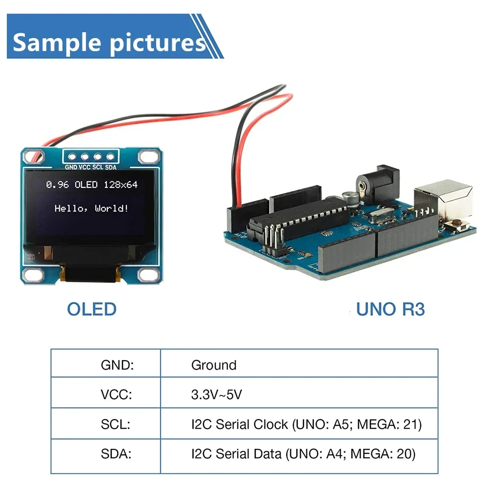 1-10pcs Original 0.96 inch oled IIC Serial White OLED Display Module 128X64 I2C SSD1306 12864 LCD Screen Board For Arduino thumbnail 3