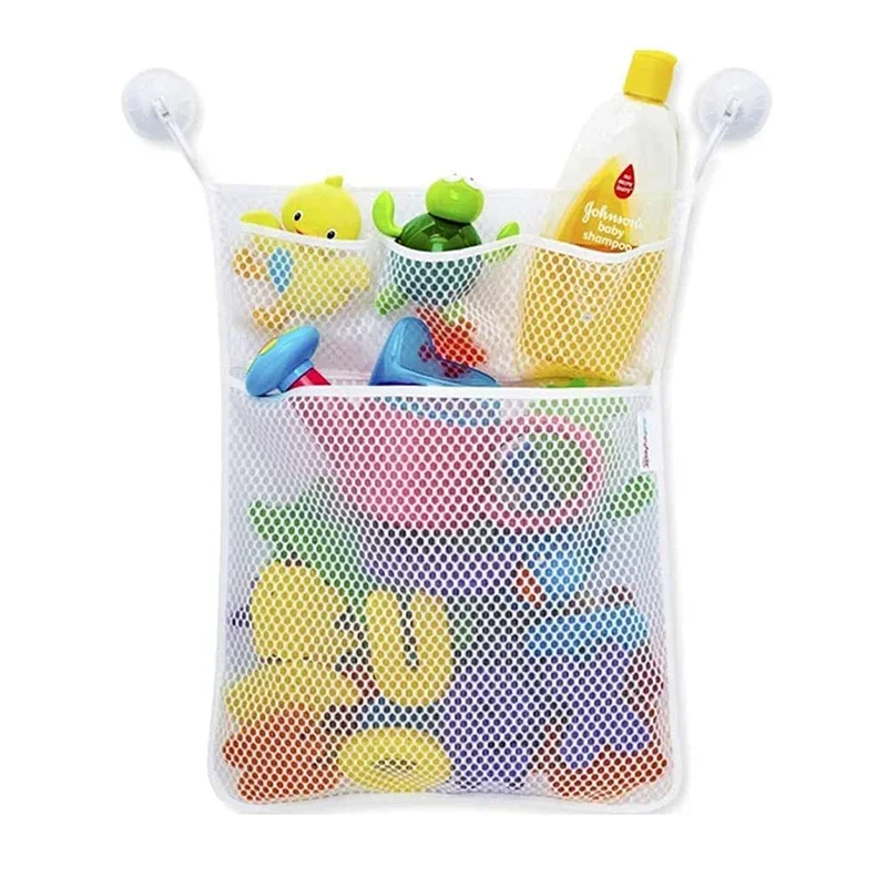 Baby Shower Bath Toys White Baby Kids Toy Storage Mesh with Strong Suction Cups Toy Bag Net Bathroom Organizer for Kids Toddlers thumbnail 6