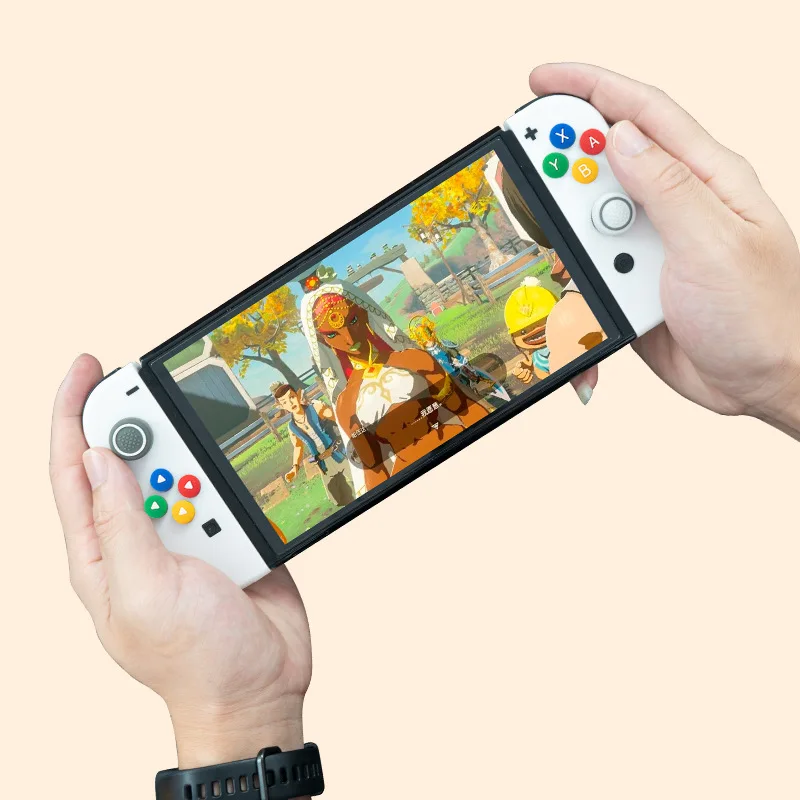 New Design Silicone Soft D-pad Cross Button ABXY Key Sticker Skin Case For Switch Oled NS Joy-con Thumb Stick Grip Cap Cover thumbnail 5