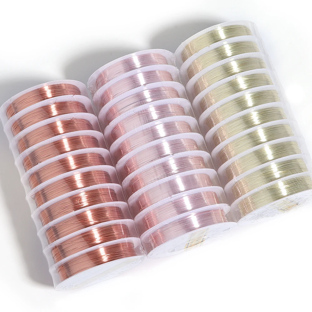 1Roll Gold Color Copper Wire 0.2/0.3/0.4/0.5/0.6/0.7/0.8/1.0mm Beading Cord Wire DIY For Beads Jewelry Making Accessories thumbnail 2