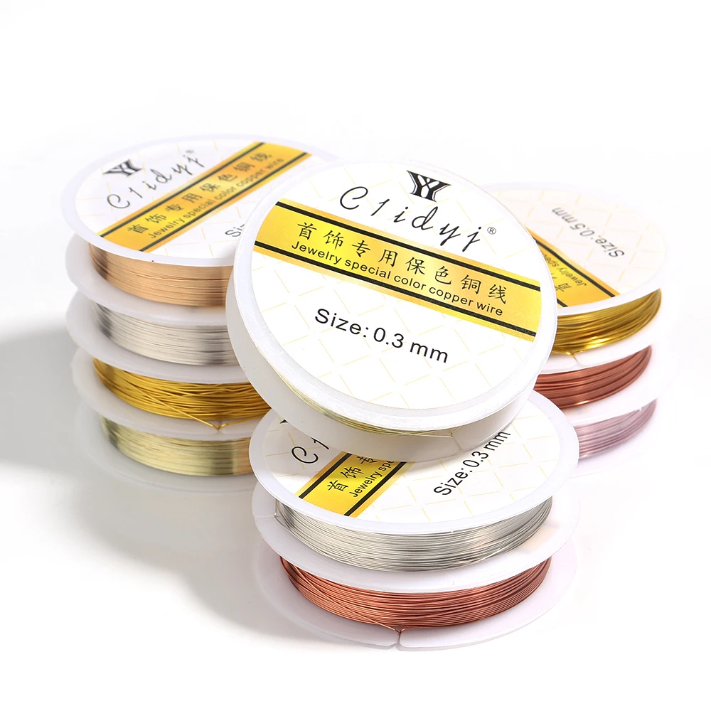 1Roll Gold Color Copper Wire 0.2/0.3/0.4/0.5/0.6/0.7/0.8/1.0mm Beading Cord Wire DIY For Beads Jewelry Making Accessories thumbnail 5