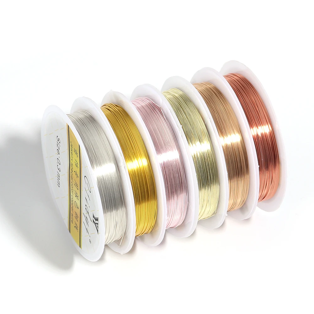 1Roll Gold Color Copper Wire 0.2/0.3/0.4/0.5/0.6/0.7/0.8/1.0mm Beading Cord Wire DIY For Beads Jewelry Making Accessories thumbnail 3