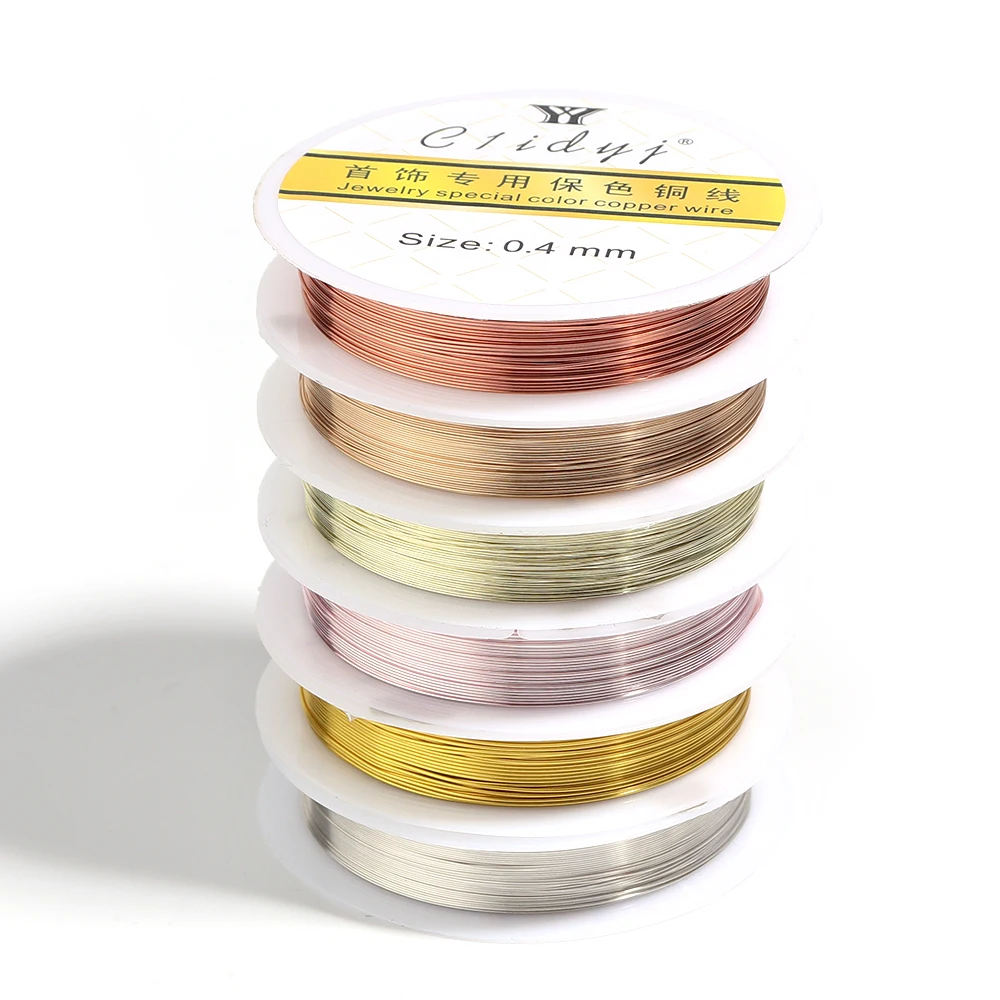 1Roll Gold Color Copper Wire 0.2/0.3/0.4/0.5/0.6/0.7/0.8/1.0mm Beading Cord Wire DIY For Beads Jewelry Making Accessories thumbnail 4