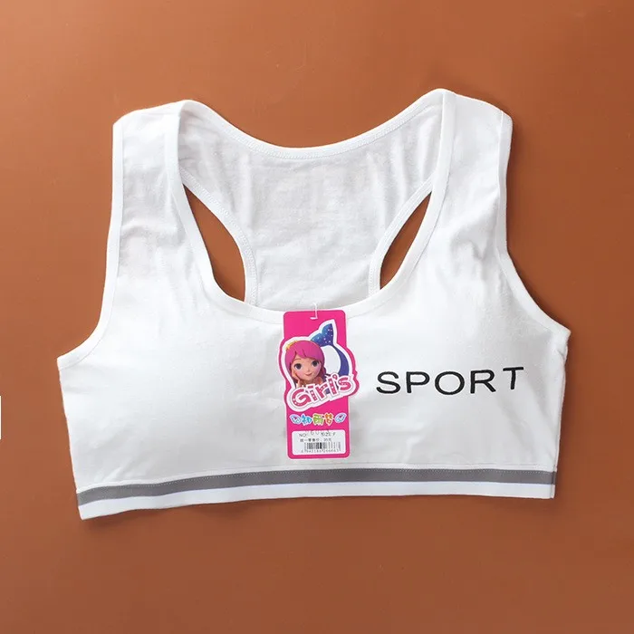 8-18Y Teenage Girls Training Bras Panties Student Kids Cotton Underwear Sets Young Children Padded Bra Vest+Panties Underclothes thumbnail 5