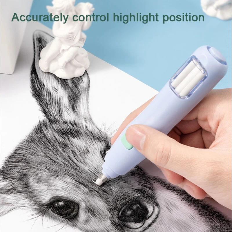 Deli Adjustable Electric Eraser for Sketch Drawing Erasing Writing with Rubber Refills Electric Rubber Pen School Pencil Eraser thumbnail 6