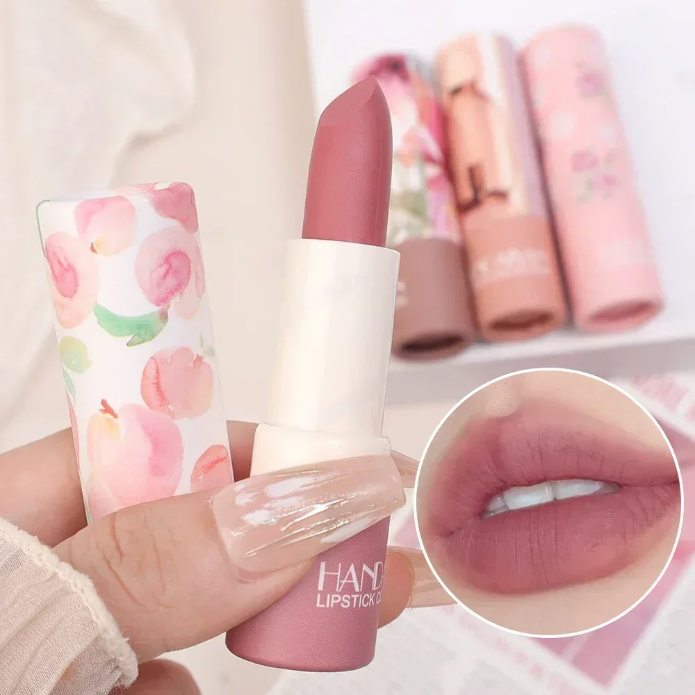 Rose Pink Nude Matte Velvet Lipstick Color Rendering Lasting Non-stick Cup Sexy Lipsticks Waterproof Beauty Lips Makeup Cosmetic thumbnail 3