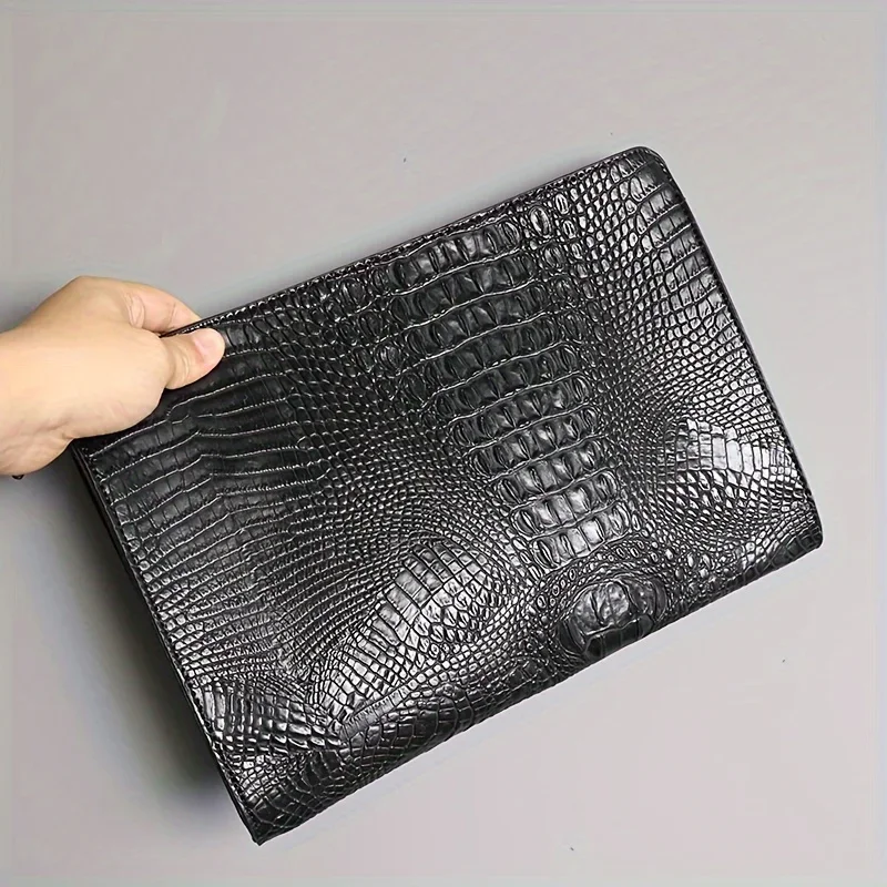 Brand Designer Business Bag iPad Handbags PU Leather Envelope Bag Male Wallet Luxury Crocodile Pattern Men/Women Clutch Bags thumbnail 4