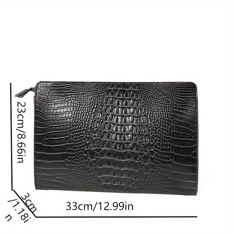 Brand Designer Business Bag iPad Handbags PU Leather Envelope Bag Male Wallet Luxury Crocodile Pattern Men/Women Clutch Bags thumbnail 3