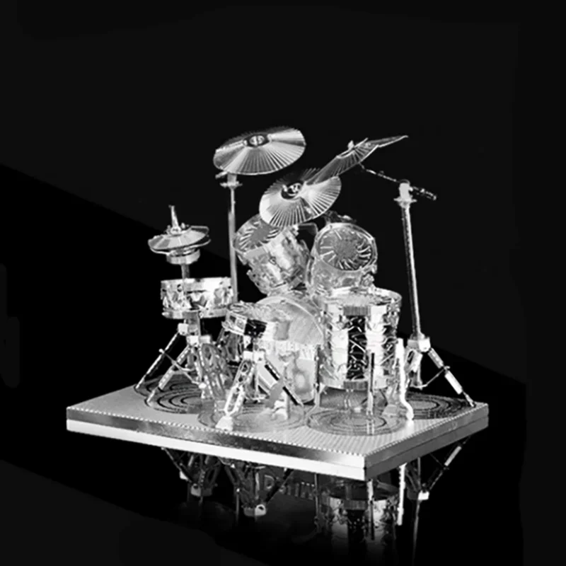 drum set 3D Metal Puzzle model kits DIY Laser Cut Puzzles Jigsaw Toy For Children thumbnail 4