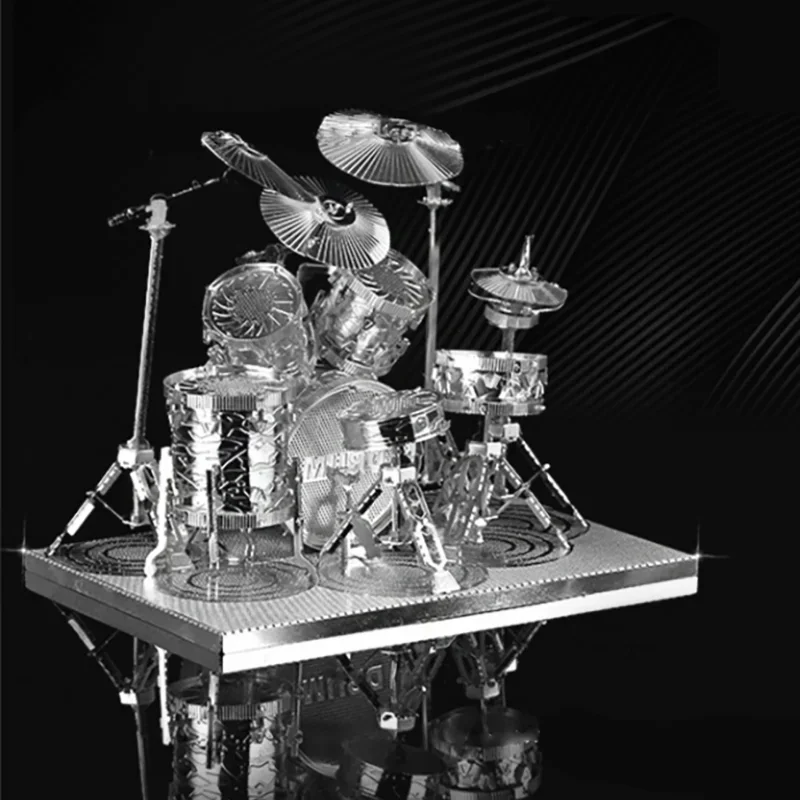 drum set 3D Metal Puzzle model kits DIY Laser Cut Puzzles Jigsaw Toy For Children thumbnail 5
