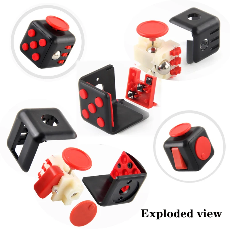 6/12 Sides Cube Decompression Toy Rainbow Stress Relief Autism ADHD OCD Anxiety Sensory Toys Fingertip Desk Toy for Kids Adult thumbnail 5