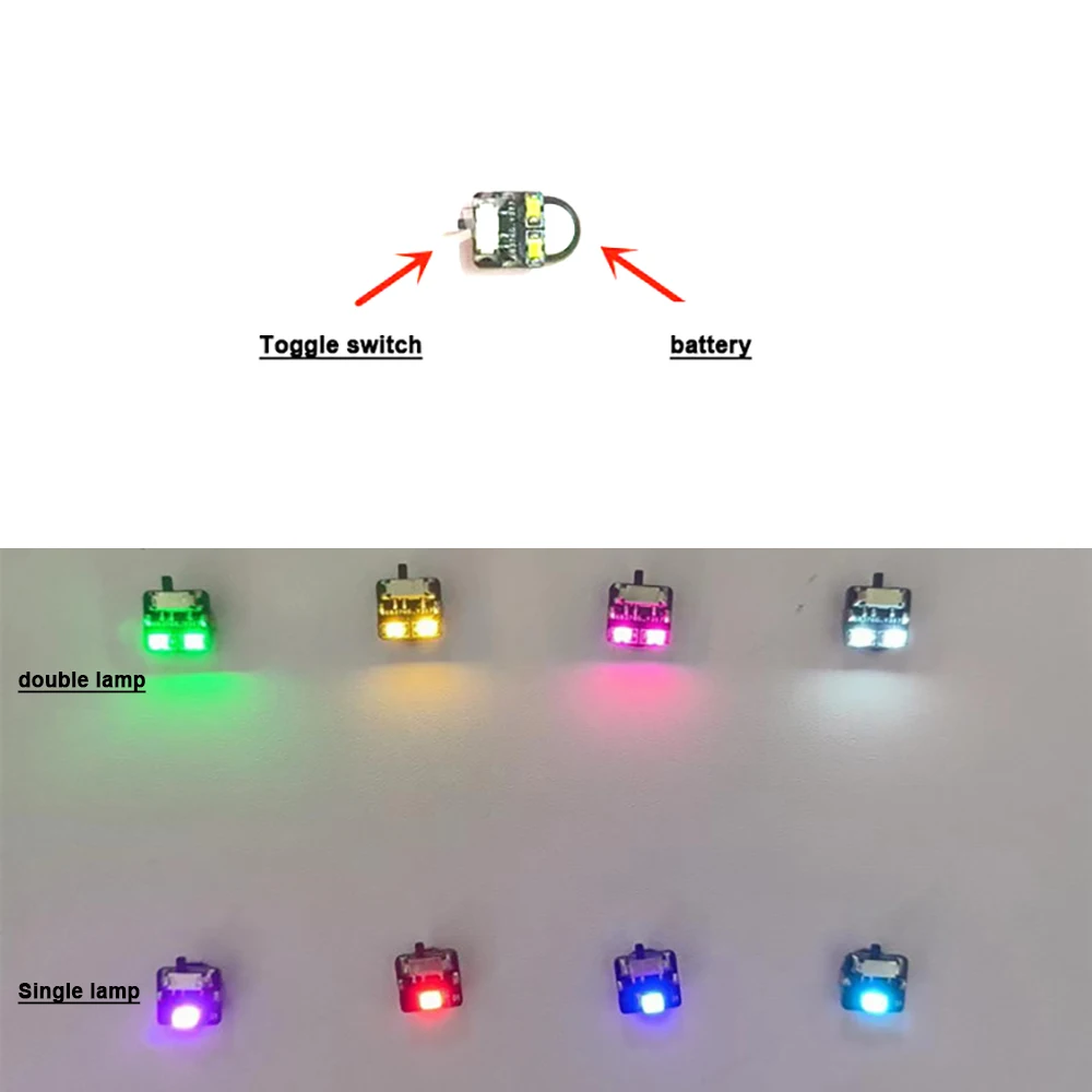 3x Wireless LED Model Light W Switch Control Single / Double Led Lamp DIY Modeling Car Plus Light/ Diorama/Robots With Battery thumbnail 4