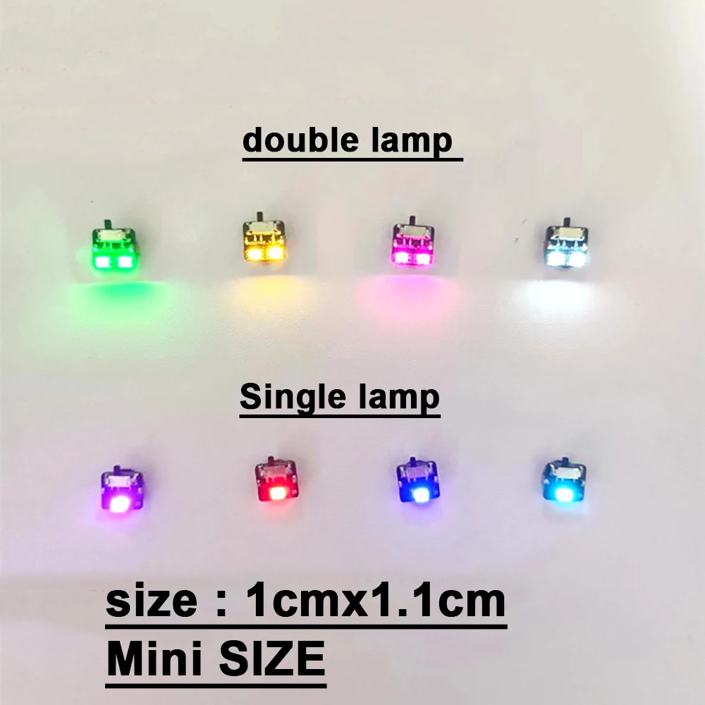 3x Wireless LED Model Light W Switch Control Single / Double Led Lamp DIY Modeling Car Plus Light/ Diorama/Robots With Battery