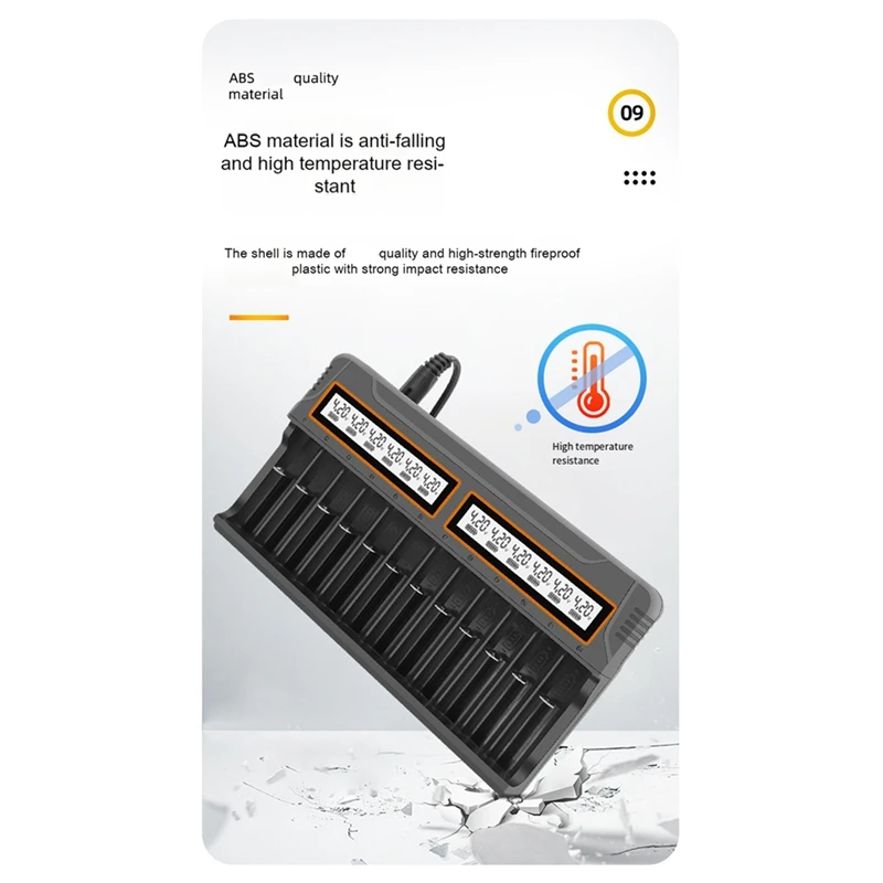 NEW-18650 Charger 12 Slots Aa.Aaa Nickel Metal Hydride/Lithium Battery Smart Universal Charger With Display US-Plug thumbnail 3