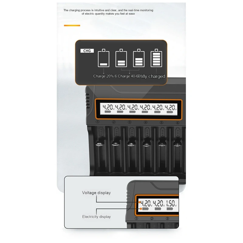 NEW-18650 Charger 12 Slots Aa.Aaa Nickel Metal Hydride/Lithium Battery Smart Universal Charger With Display US-Plug thumbnail 6