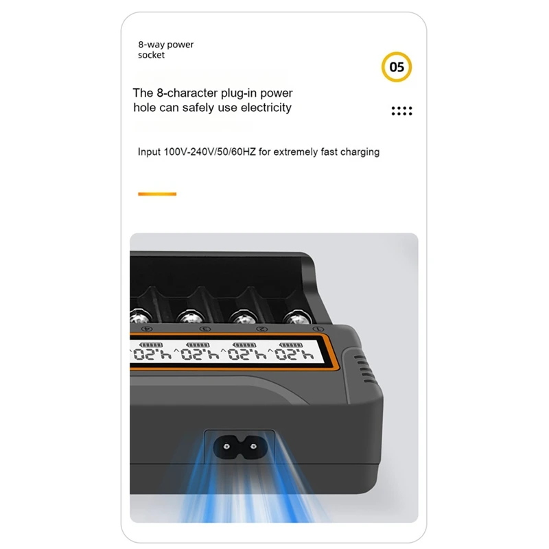 NEW-18650 Charger 12 Slots Aa.Aaa Nickel Metal Hydride/Lithium Battery Smart Universal Charger With Display US-Plug thumbnail 5