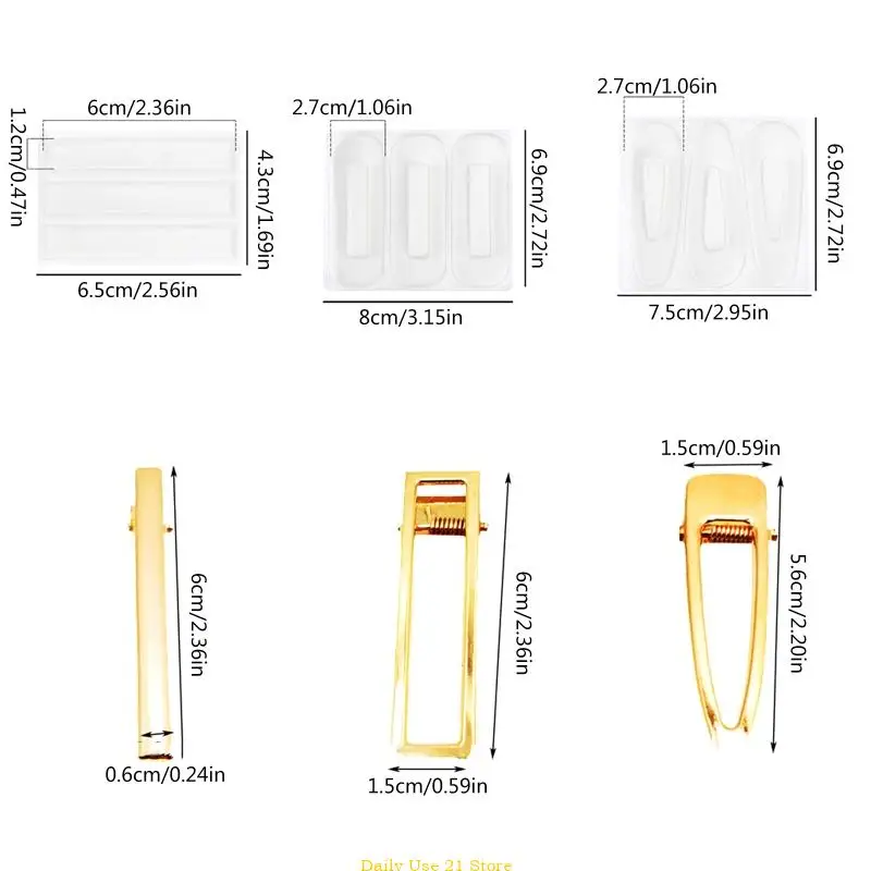 Hair Clips Metal Flat Duckbill Hairpins Barrette for Epoxy Resin Molds DIY Jewelry Making Mould Accessories thumbnail 6
