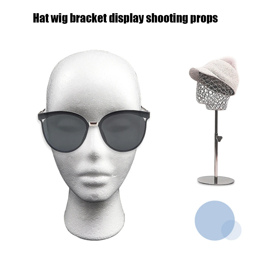 Foam Head Dummy Female Head Model Mannequin Polystyrene Styrofoam for Hat Hair Wigs Glasses Cap Display Holder Stand Rack thumbnail 2