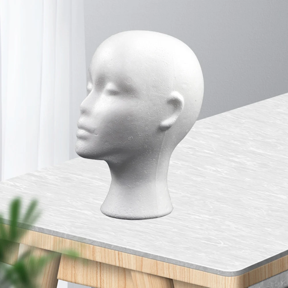 Foam Head Dummy Female Head Model Mannequin Polystyrene Styrofoam for Hat Hair Wigs Glasses Cap Display Holder Stand Rack thumbnail 6