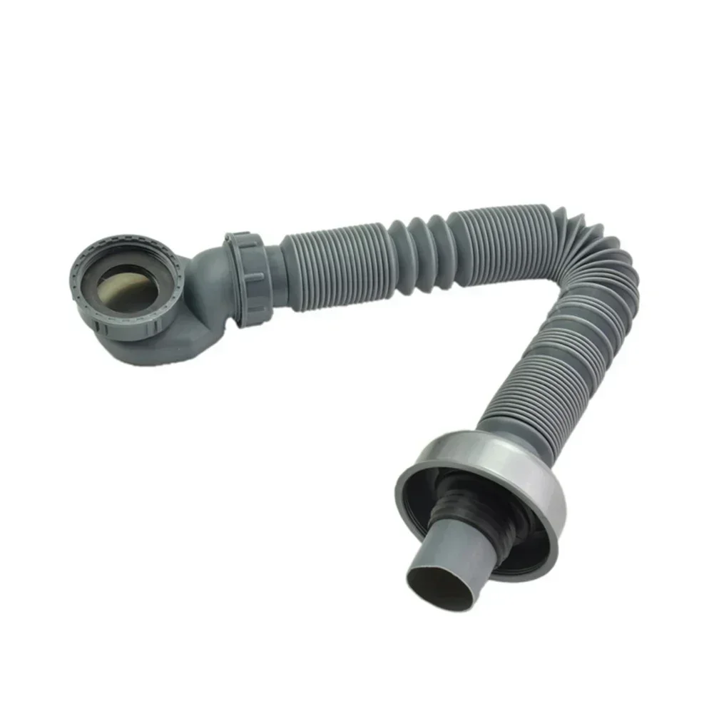 1pc Low Profile Trap Flexible Bathtub Shower Drain Pipe Gray ABS Flat Tub Free Standing Tub Drain For Bath Bathtub Drain thumbnail 2