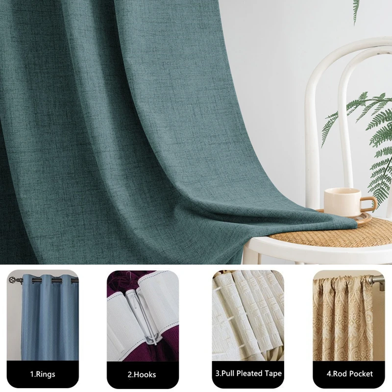 350m Height Custom Made 310CM Length 100% Blackout Living Room Curtains For Faux Linen High Ceiling Bedroom Window Curtain thumbnail 5