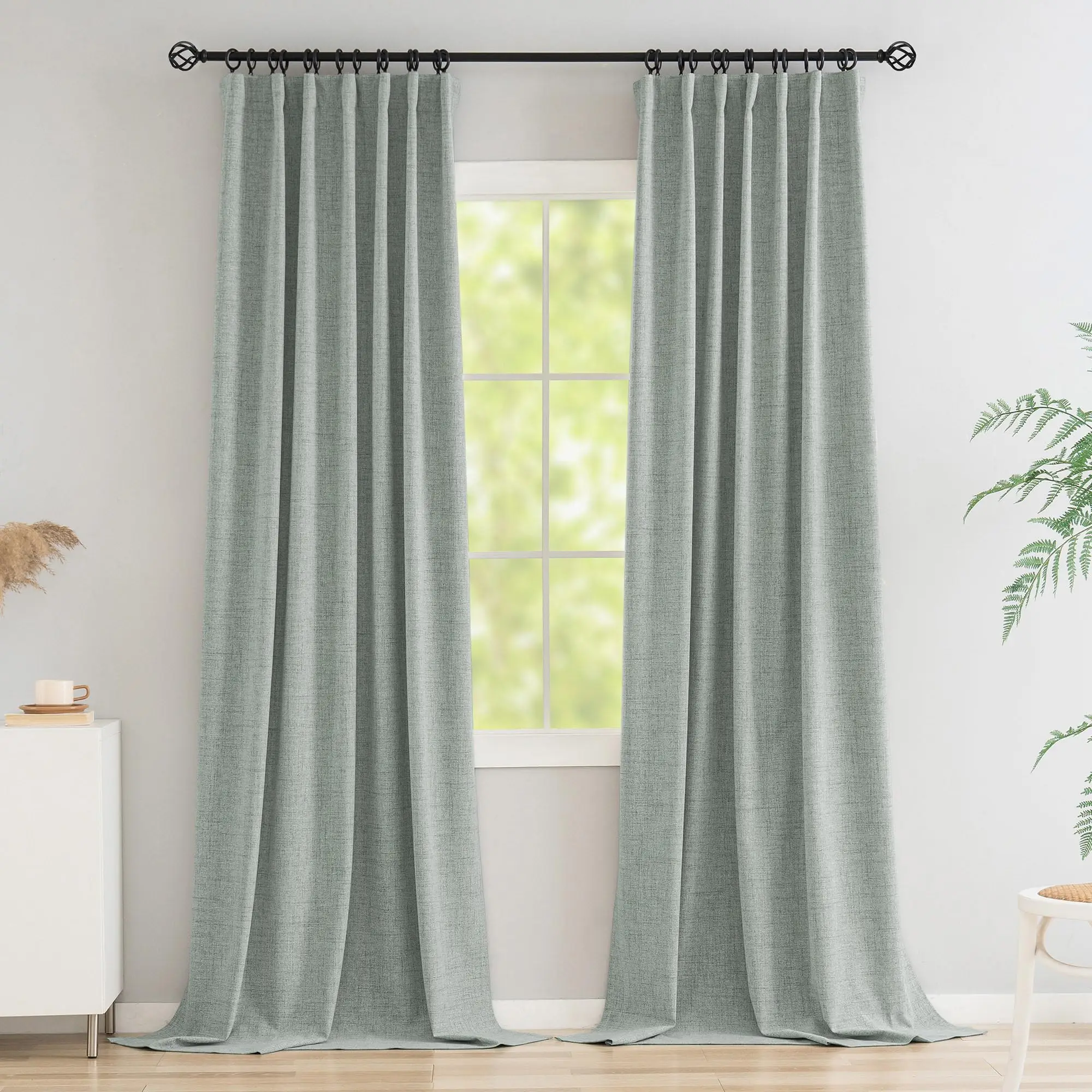 350m Height Custom Made 310CM Length 100% Blackout Living Room Curtains For Faux Linen High Ceiling Bedroom Window Curtain thumbnail 2