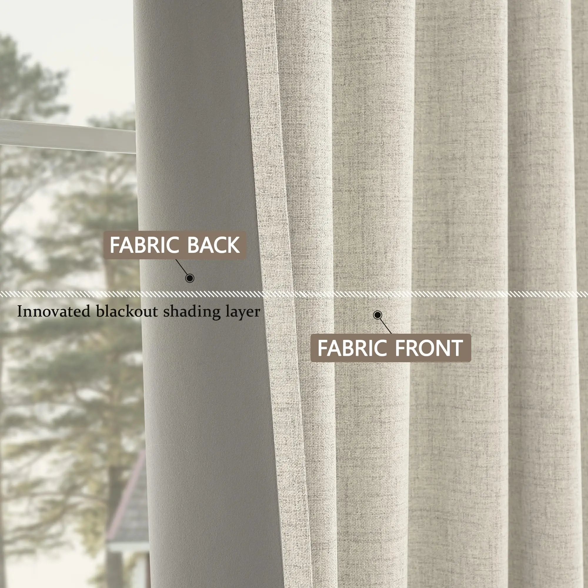 350m Height Custom Made 310CM Length 100% Blackout Living Room Curtains For Faux Linen High Ceiling Bedroom Window Curtain thumbnail 3