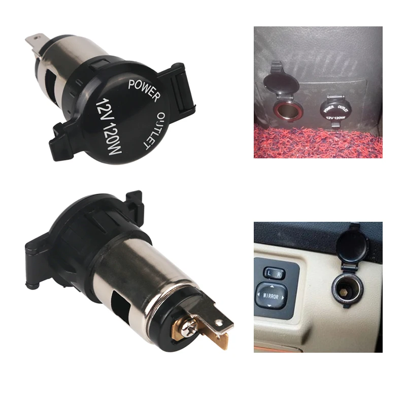 120W  Car Cigarette Lighter Socket 12V Cigarette Lighter Power Plug Cigar Lighter Socket Replacement Cigaret Lighter Socket Moto