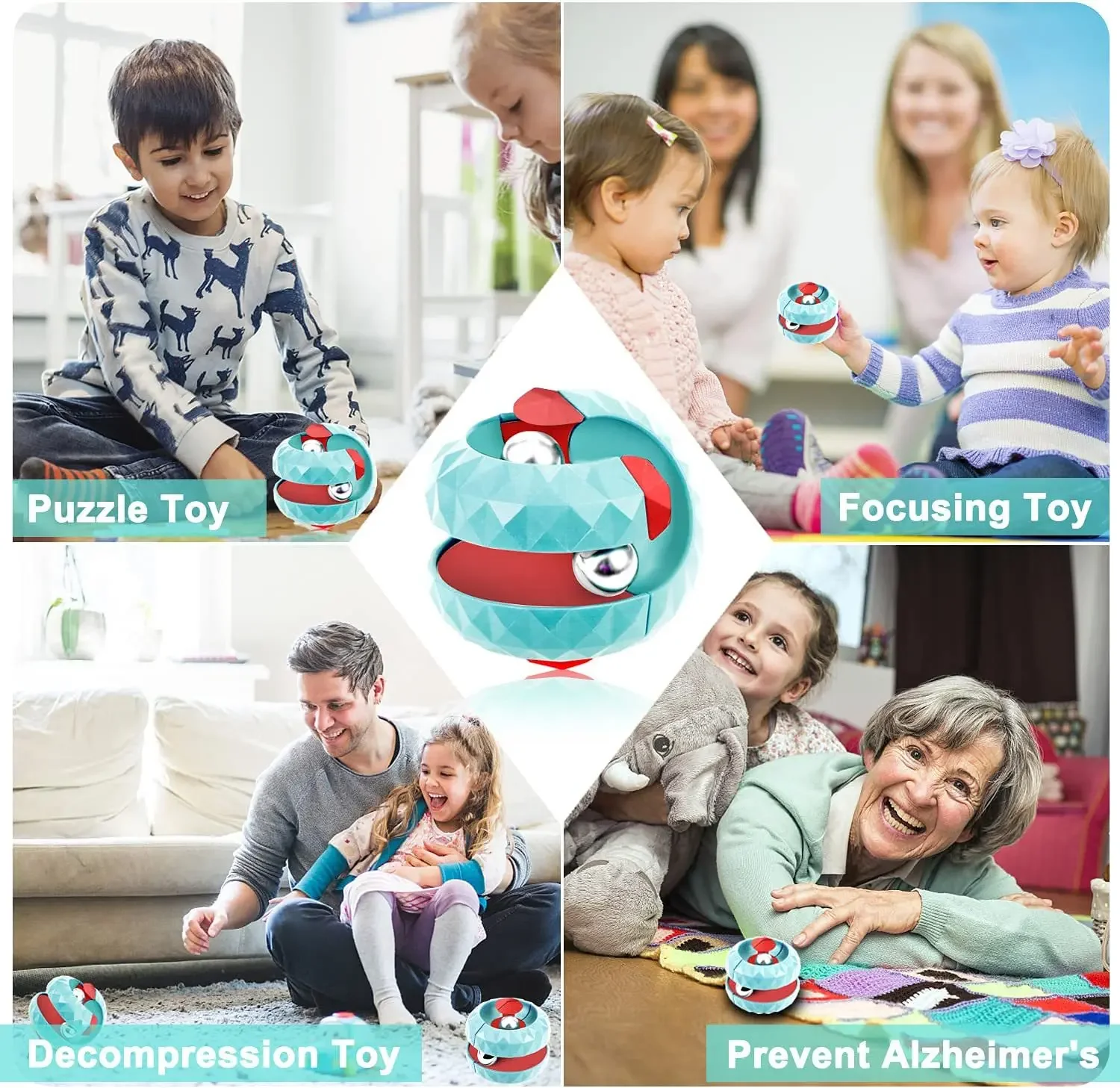 Decompression Toy Children Orbit Ball Cube Anti Stress Sensory Toys Fidget Toys for Kids Spinner Gifts for Kids Focus training thumbnail 6