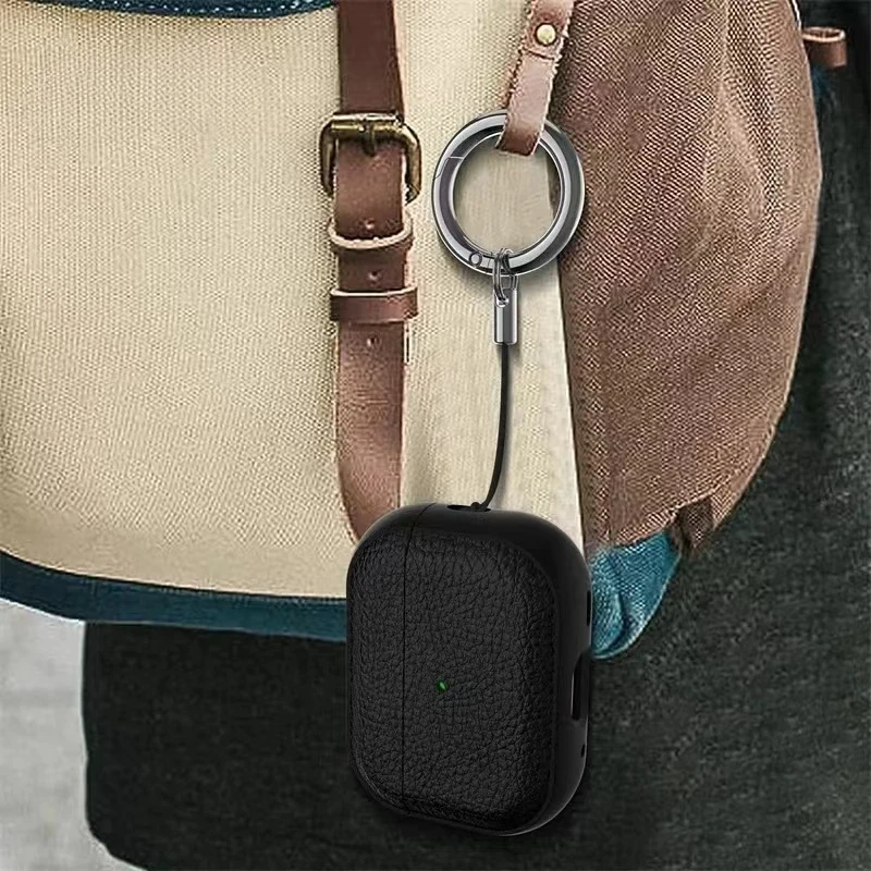 Leather Texture Case For Apple Airpods 1 2 3 4 Pro air pods Wrieless Bluetooth Earphone Protective Cover Anti-lost Headphone Bag thumbnail 3