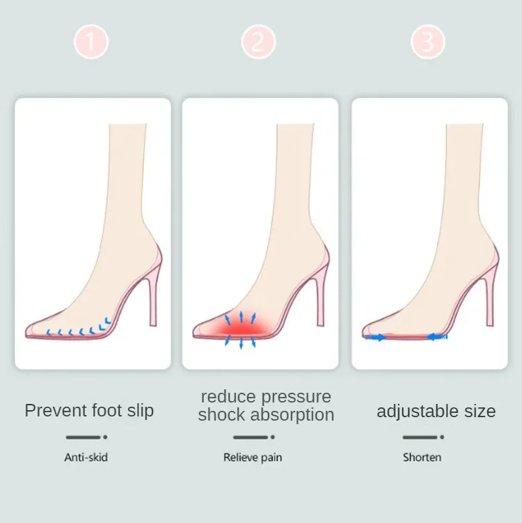 Women Forefoot Pad Pain Relief Insert Half Insoles High Heel Shoes Non-slip Cushion Shoe Breathable Sweat Absorbing Foot Pads thumbnail 4
