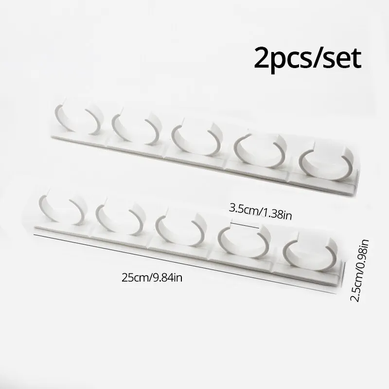 2pcs Grey Plastic Kitchen Jar Rack Wall-Mounted Adhesive Seasoning Bottles Holder Spice Bottle Holder Tool Kitchen Storage Rack thumbnail 6