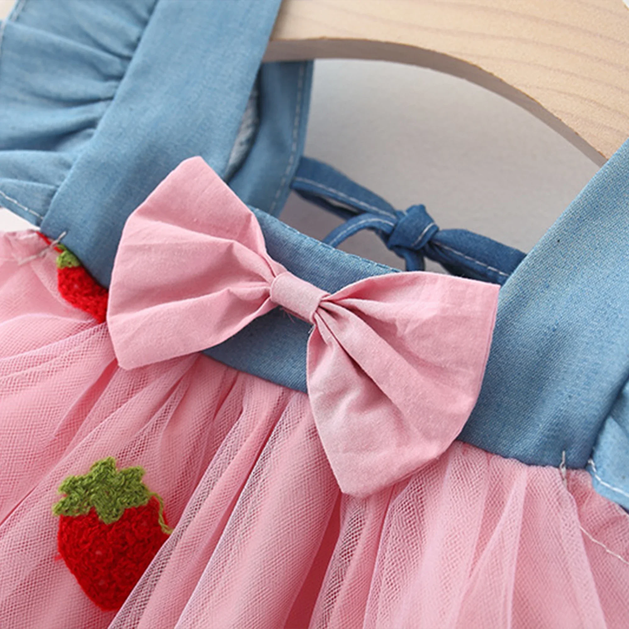 Baby Girl Dress Summer Cherry Mesh Girl's Dress Cute Beach Baby Dress Baby Girl Clothes thumbnail 5