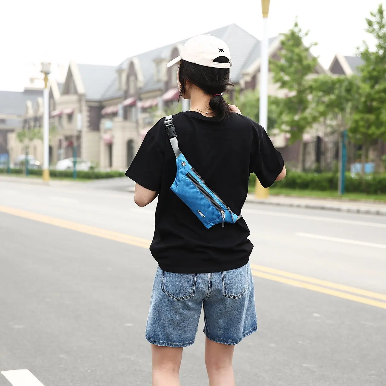 Multifunction Man Waist Bag Nylon Chest Pack for Women Running Belt Sports Bag Moblie Phone Bags Pouch Pocket Travel Chest Bag thumbnail 6