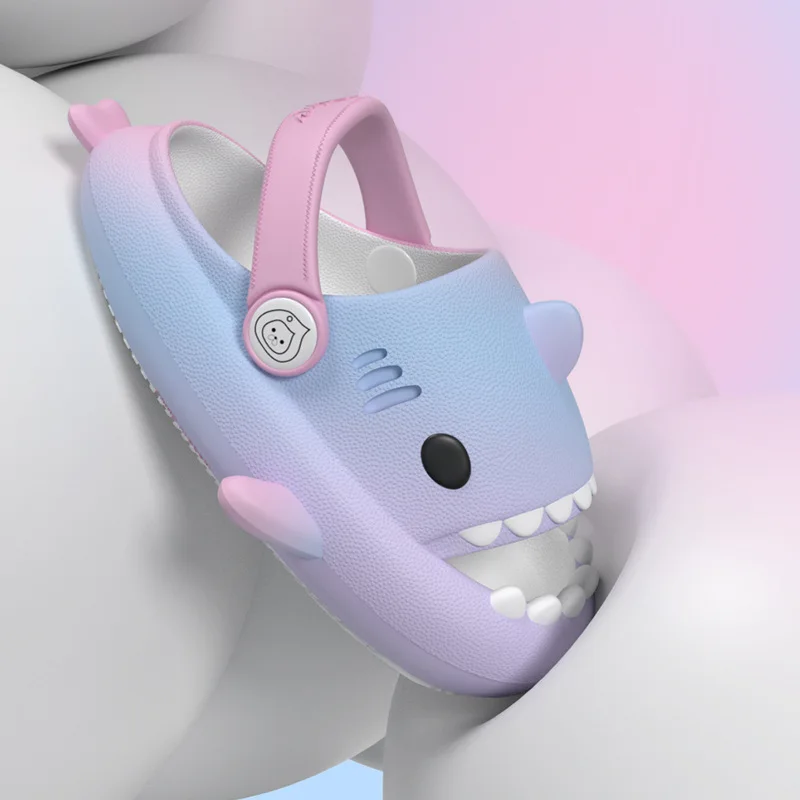 Eyriphy Children Shark Slippers Summer Cool Kids Sandals Girls Cartoon Outdoor Play Slides Garden Shoes With Adjustable Buckle thumbnail 3