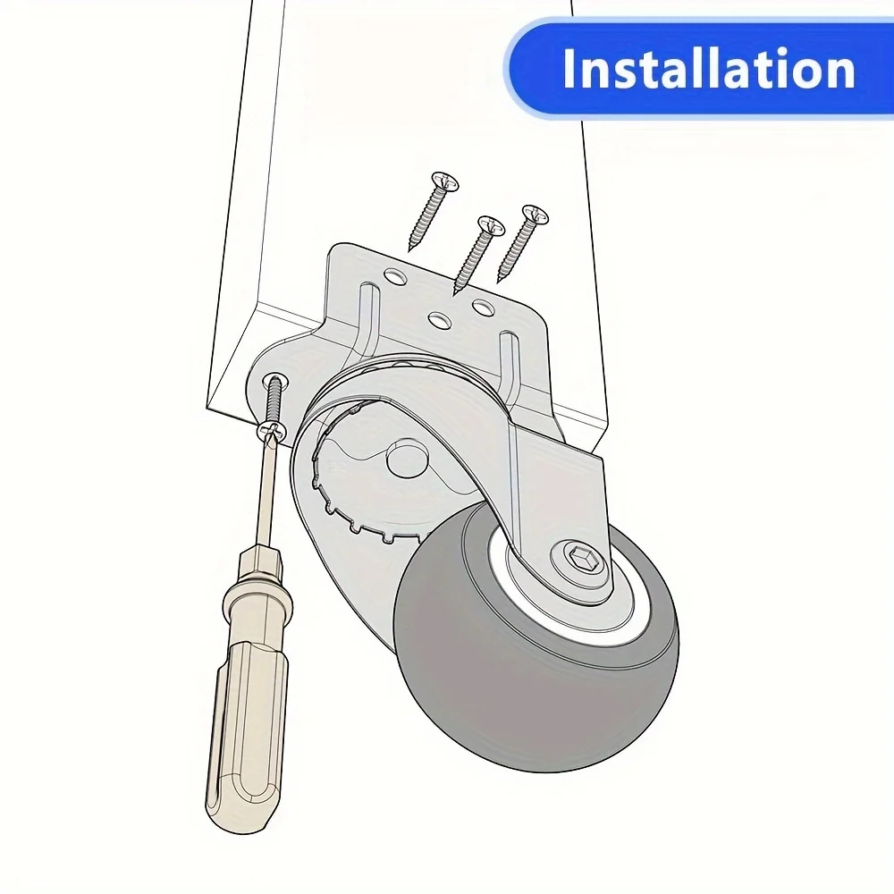 4 Pcs 1/1.25/1.5/2 inch L-Shaped Side Mount Caster Wheels Small Rubber Furniture Castors Swivel Cartwheels for Trolley Cabinet thumbnail 6